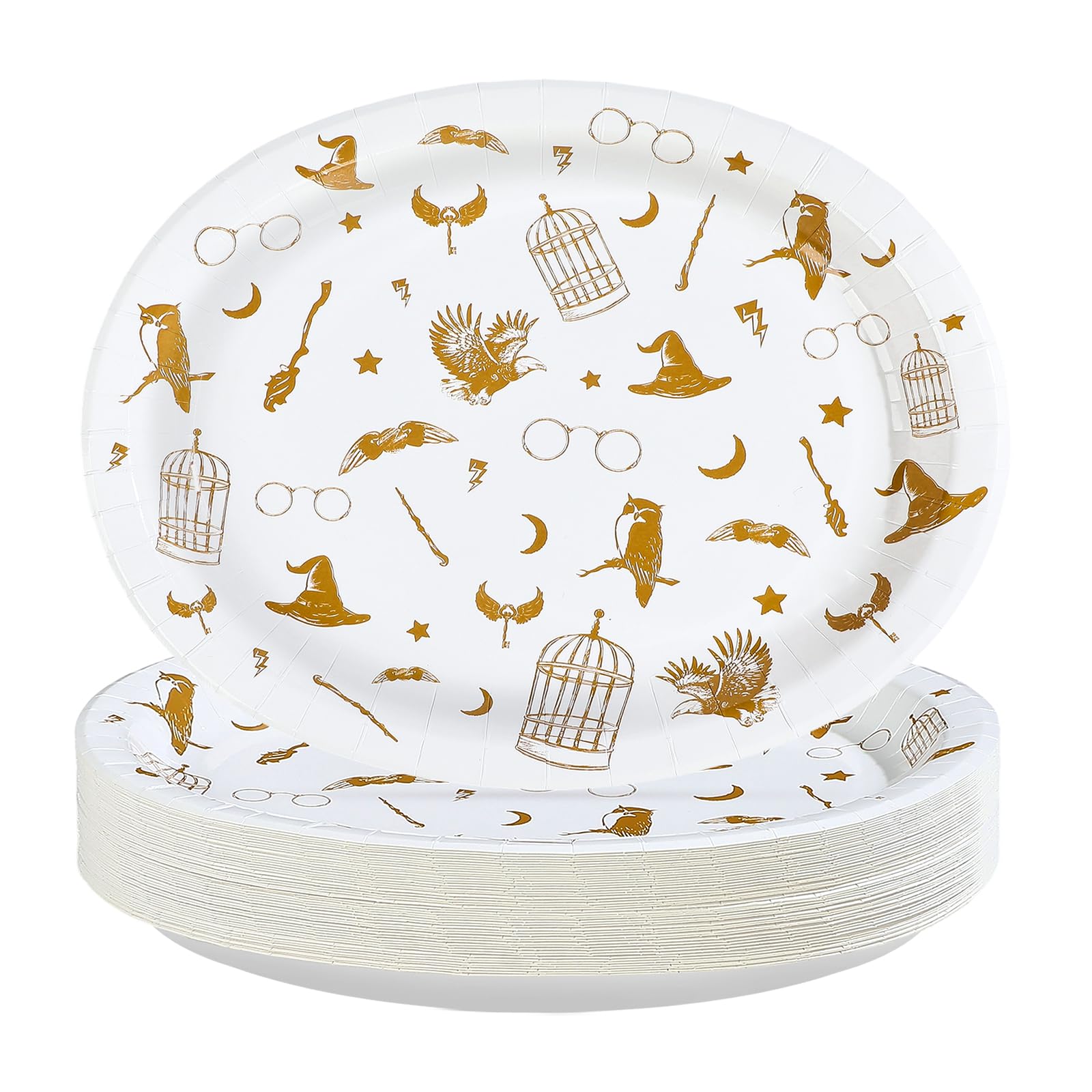 50 Pcs Magic Oval Paper Plates - Grencian