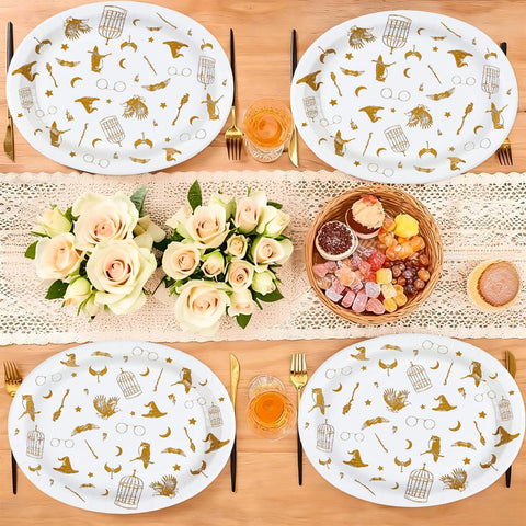 50 Pcs Magic Oval Paper Plates - Grencian