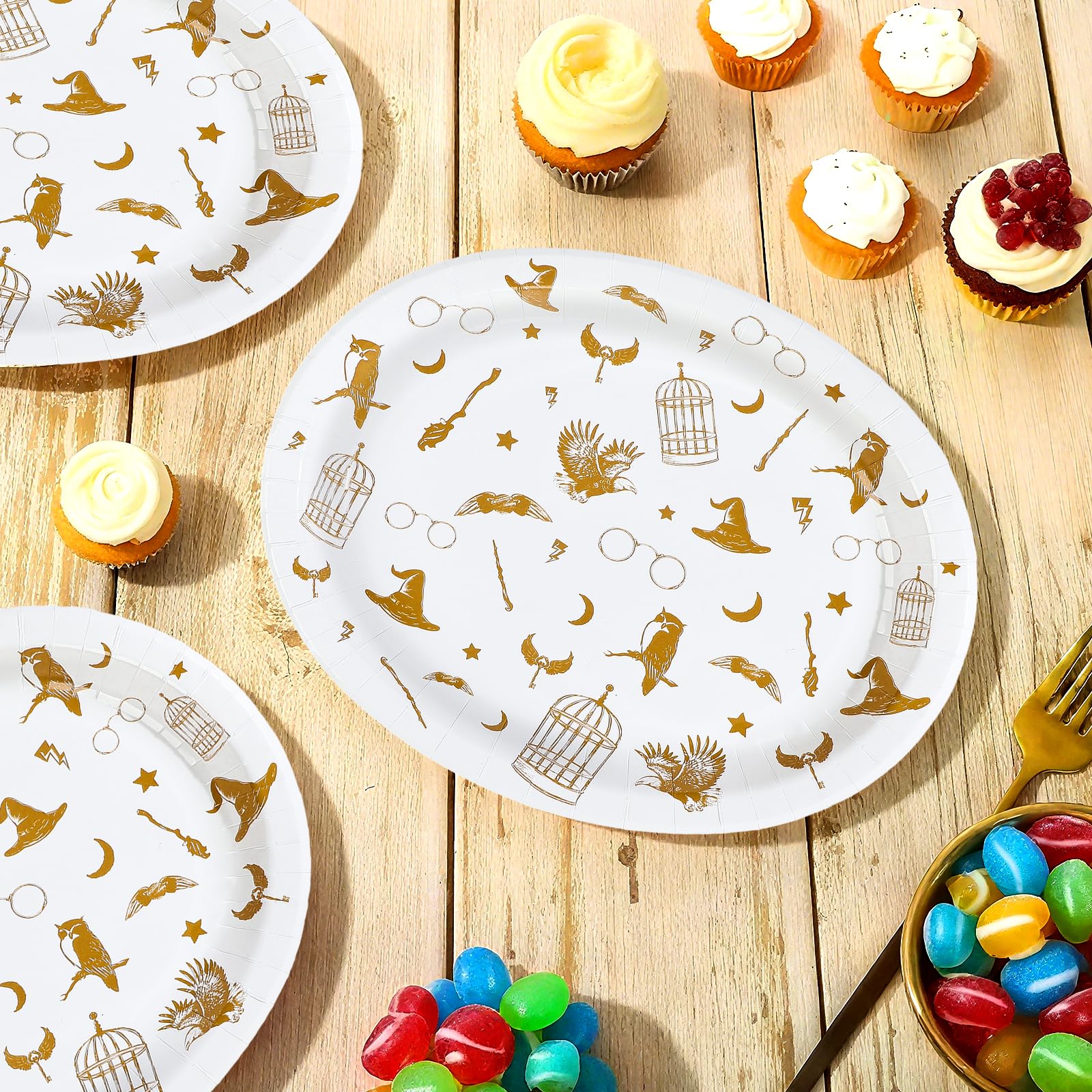 50 Pcs Magic Oval Paper Plates - Grencian
