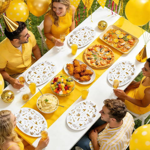 50 Pcs Magic Oval Paper Plates - Grencian
