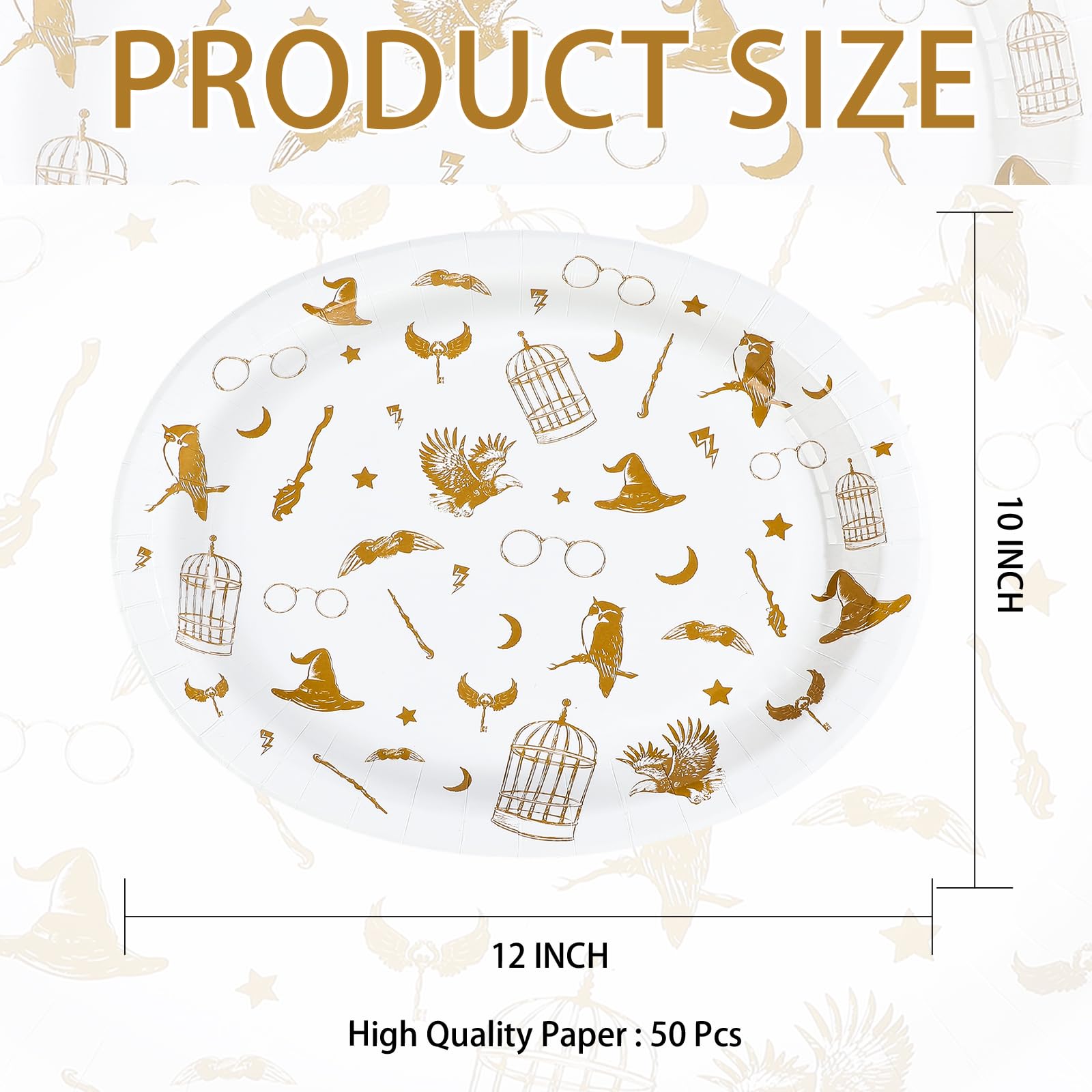 50 Pcs Magic Oval Paper Plates - Grencian
