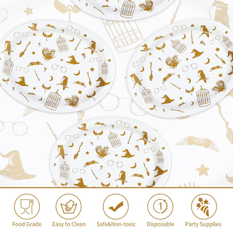 50 Pcs Magic Oval Paper Plates - Grencian
