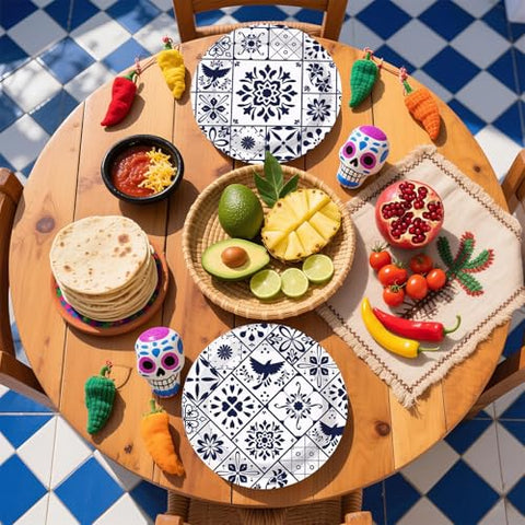 50 Pcs Mexican Talavera Party Paper Plates - Grencian