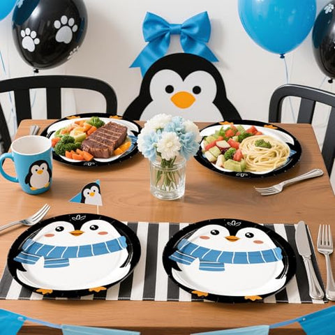 50 Pcs Penguin Party Paper Plates