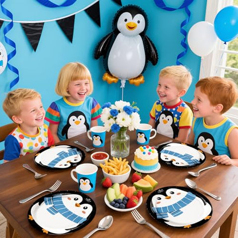 50 Pcs Penguin Party Paper Plates