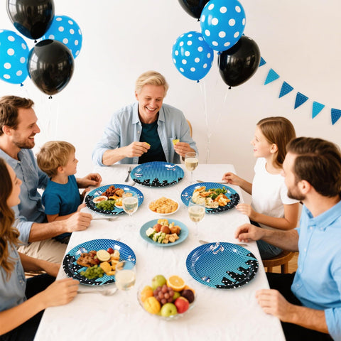 50 Pcs Super Hero Cityscape Party Paper Plates - Grencian