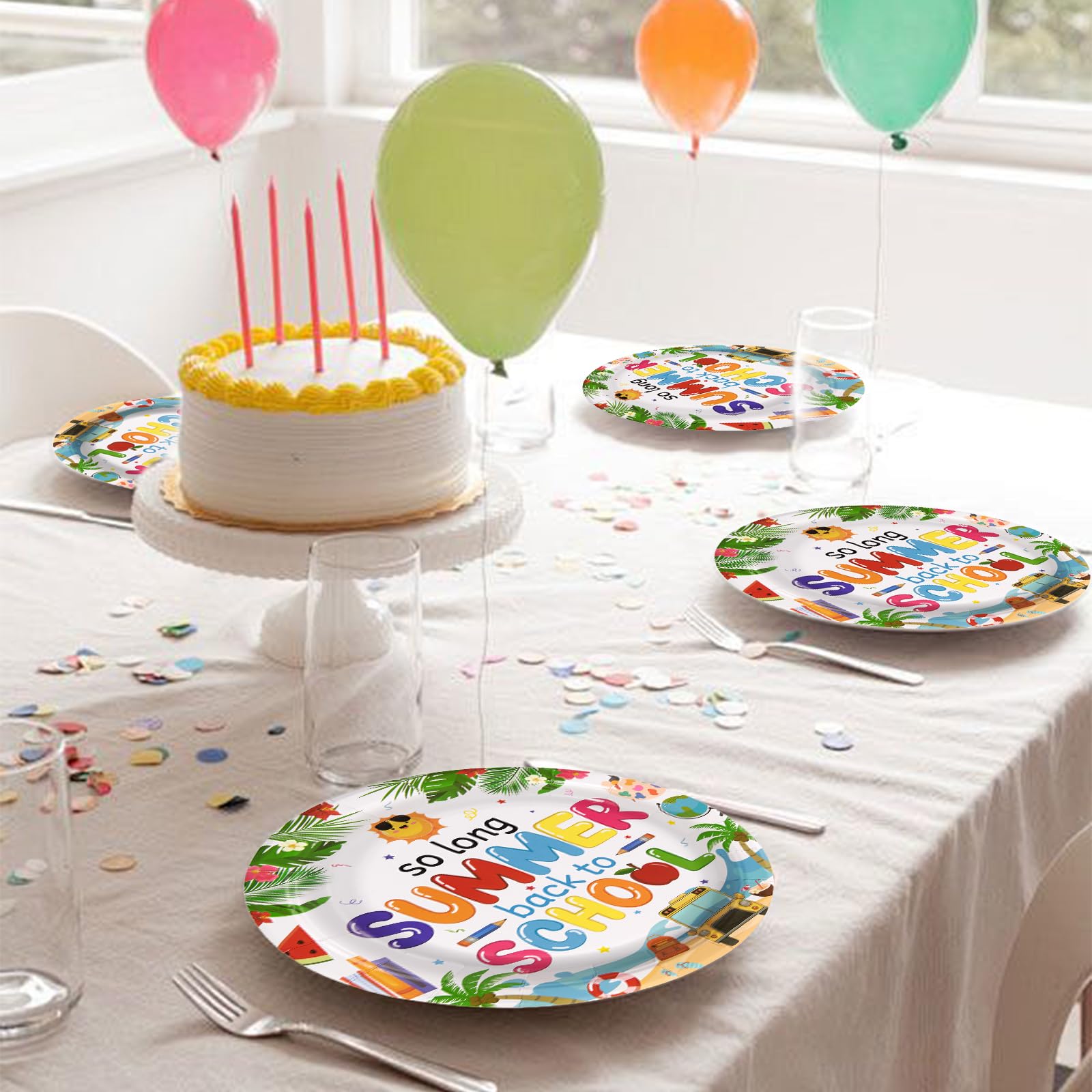 50 Pcs Welcome Back to School Party Paper Plates - Grencian