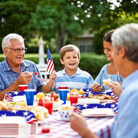50Pcs 4th of July Square Paper Plates - Grencian
