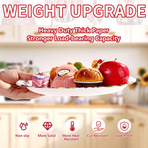 100 Pcs Christmas Balls Oval Paper Plates - Grencian