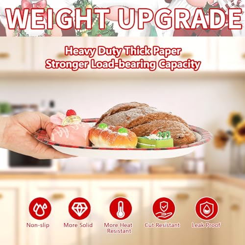 50Pcs Christmas Gnomes Oval Paper Plates - Grencian