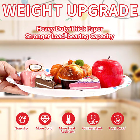 50Pcs Christmas Light Bulb Oval Paper Plates - Grencian