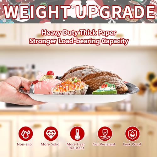 50Pcs Christmas Pajama Oval Paper Plates - Grencian