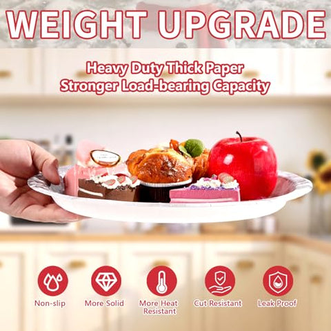 50Pcs Christmas Snowman Oval Paper Plates - Grencian