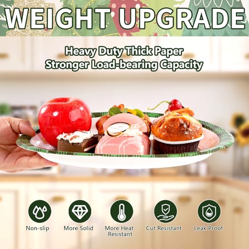 50Pcs Christmas Trees Oval Paper Plates - Grencian