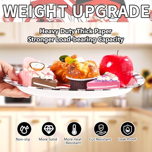 50Pcs Christmas Two Gnomes Oval Paper Plates - Grencian