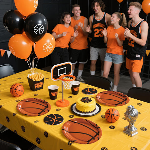 50Pcs Classic Basketball Oval Paper Plates - Grencian