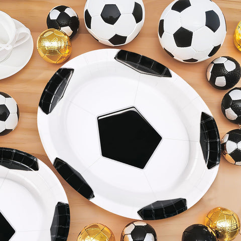 50Pcs Classic Soccer Oval Paper Plates - Grencian
