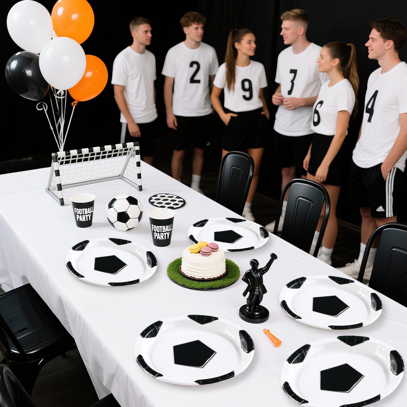 50Pcs Classic Soccer Oval Paper Plates - Grencian