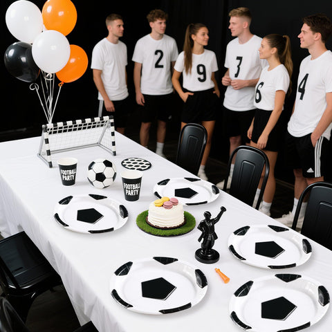 50Pcs Classic Soccer Oval Paper Plates - Grencian