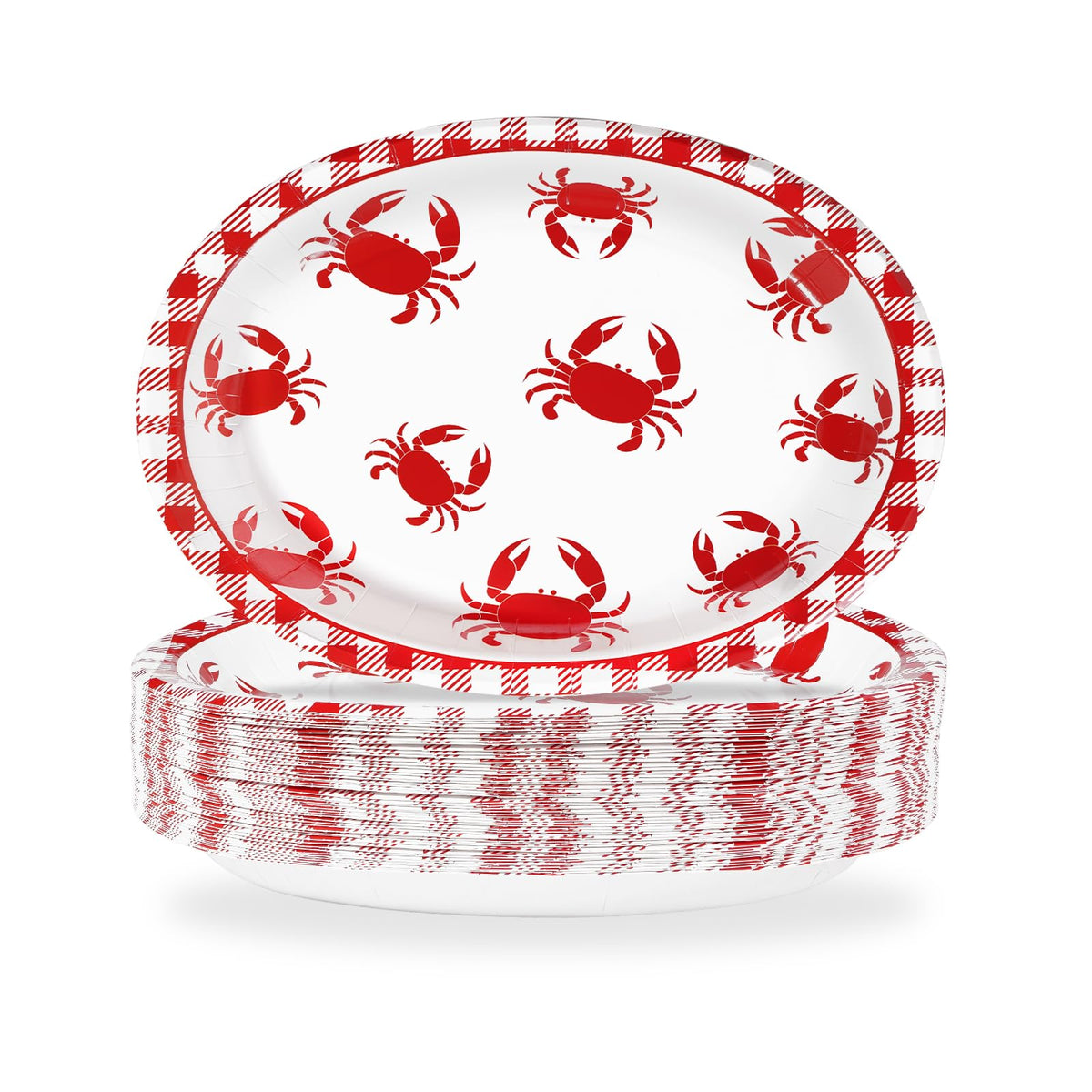 50Pcs Crab Boil Oval Paper Plates - Grencian