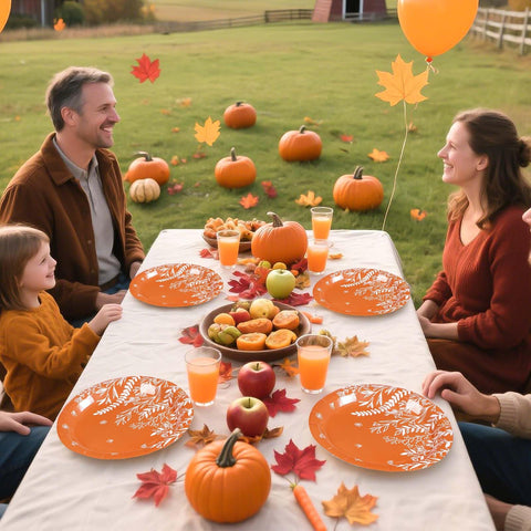 50 Pcs Fall Wildflower Party Paper Plates - Grencian