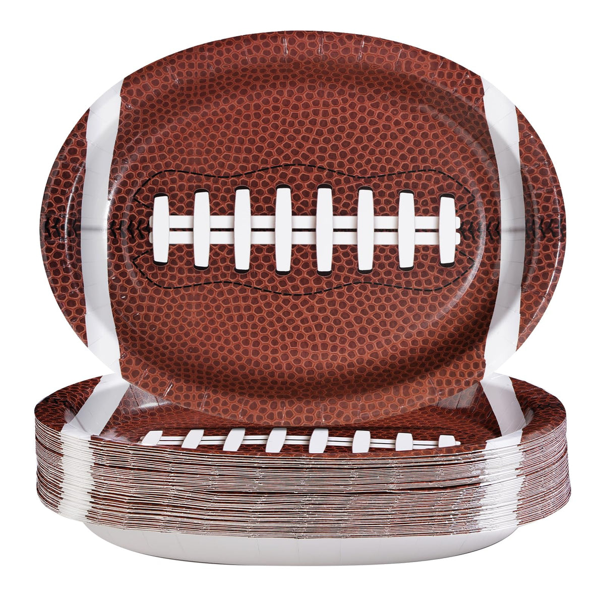50Pcs Football Oval Paper Plates - Grencian