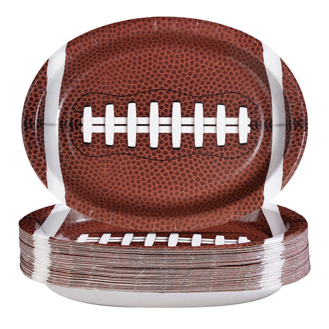 50Pcs Football Oval Paper Plates - Grencian