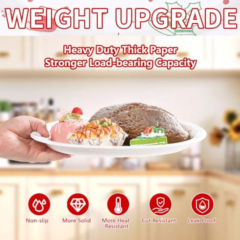 50Pcs Merry Friendsmas Oval Paper Plates - Grencian