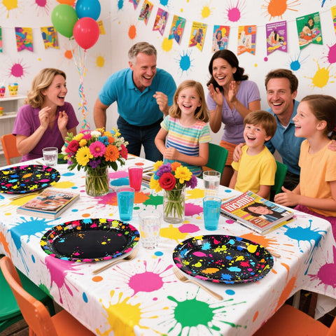 50Pcs Neon Glow Oval Paper Plates - Grencian