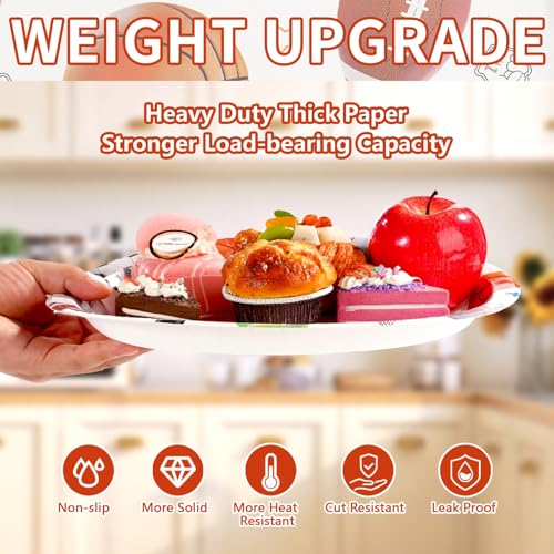 50Pcs Sports Theme Oval Paper Plates - Grencian