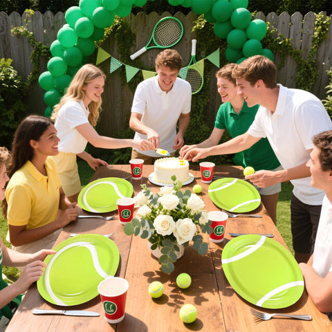 50Pcs Tennis Oval Paper Plates - Grencian