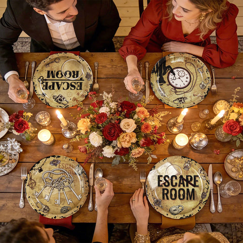 60 Pcs 7-inch Escape Room Party Plates - Grencian