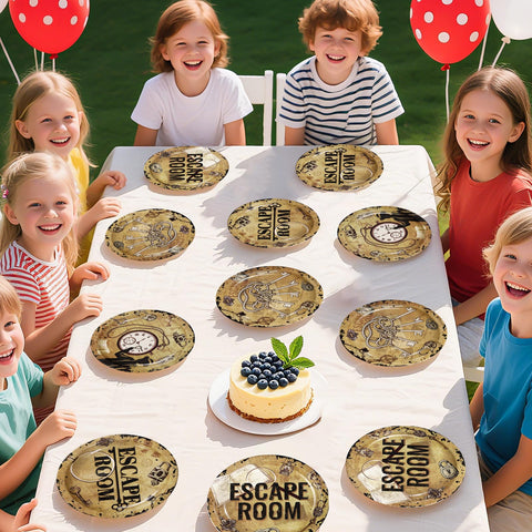 60 Pcs 7-inch Escape Room Party Plates - Grencian
