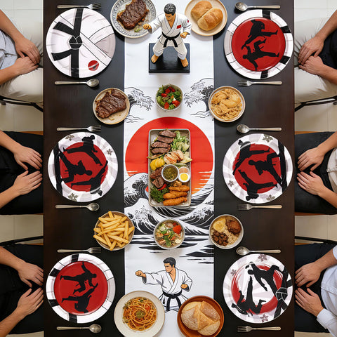 60 Pcs 7-inch Karate Party Plates - Grencian
