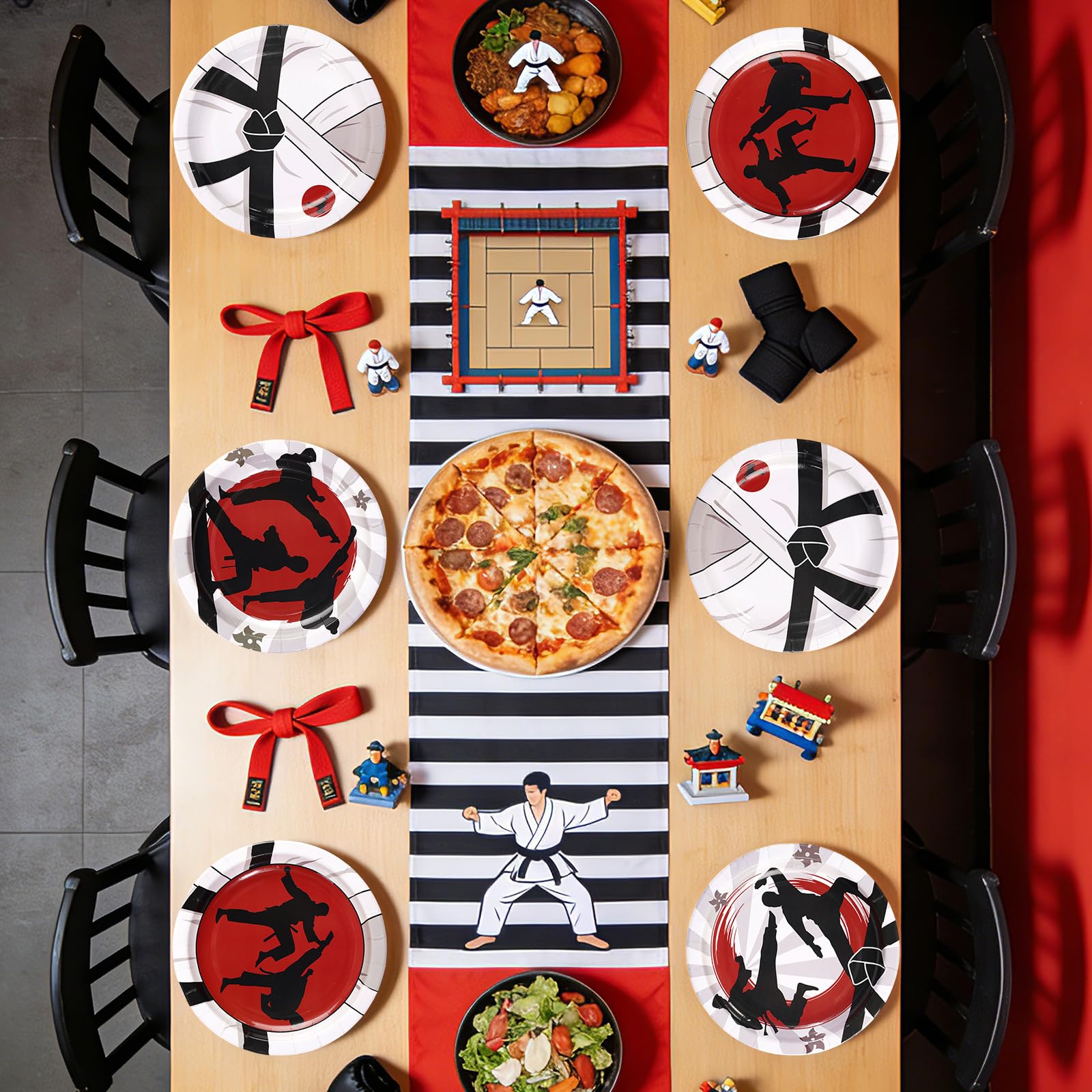 60 Pcs 7-inch Karate Party Plates - Grencian
