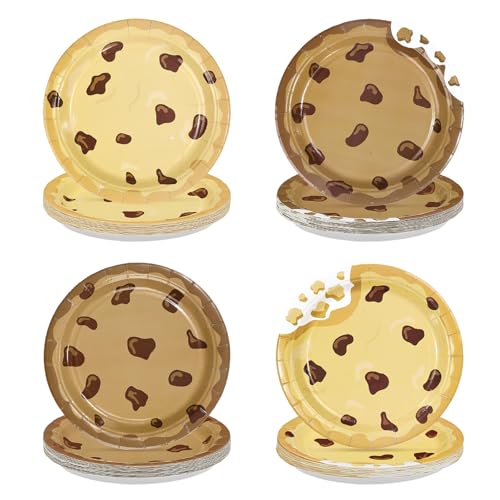 60 Pcs 7-inch Milk and Cookies Party Plates - Grencian