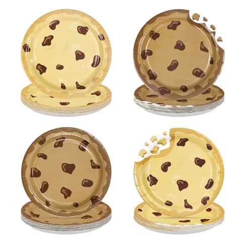60 Pcs 7-inch Milk and Cookies Party Plates - Grencian