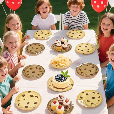 60 Pcs 7-inch Milk and Cookies Party Plates - Grencian