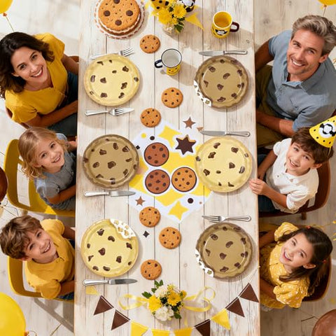 60 Pcs 7-inch Milk and Cookies Party Plates - Grencian