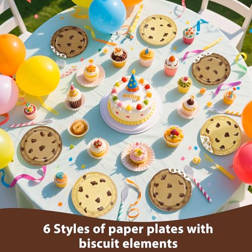 60 Pcs 7-inch Milk and Cookies Party Plates - Grencian