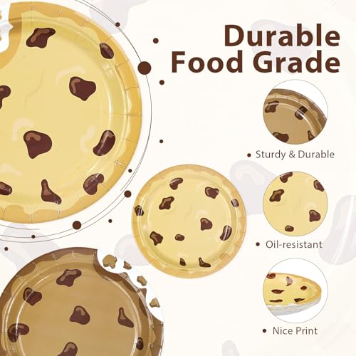 60 Pcs 7-inch Milk and Cookies Party Plates - Grencian