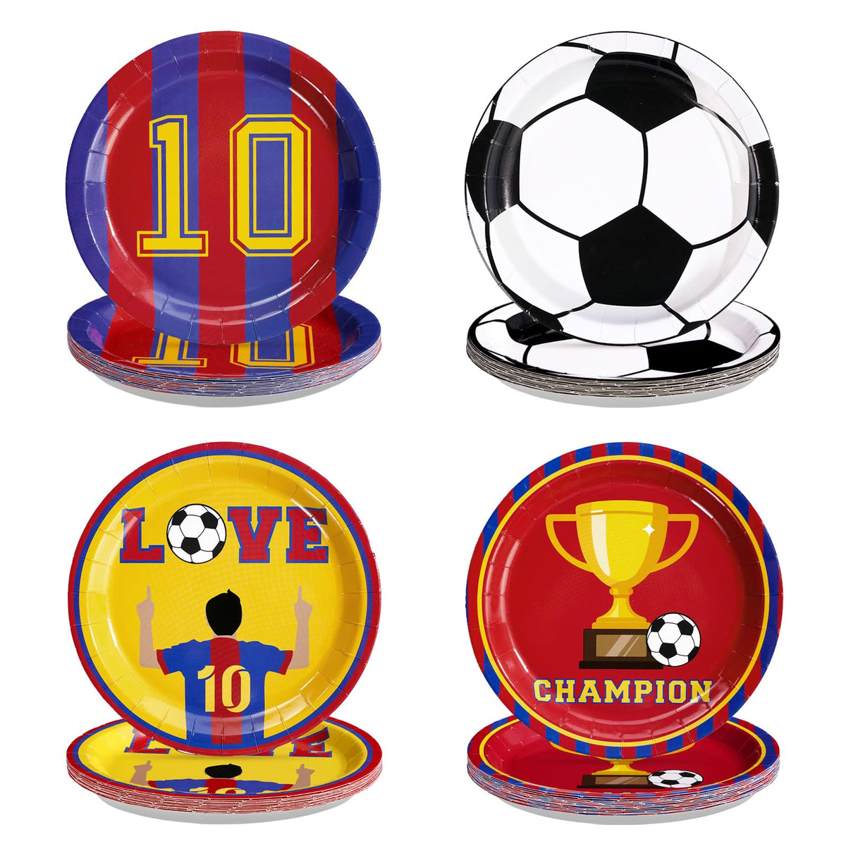 60 Pcs 9-inch Soccer Team Party Plates - Grencian