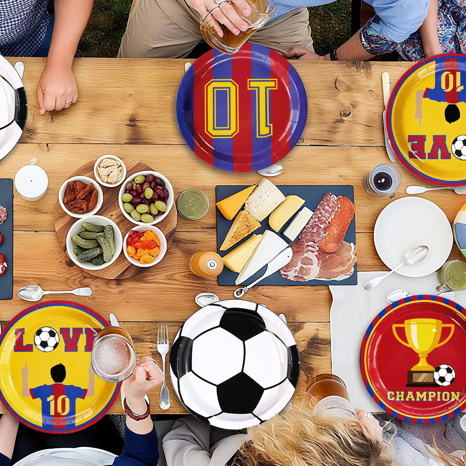 60 Pcs 9-inch Soccer Team Party Plates - Grencian