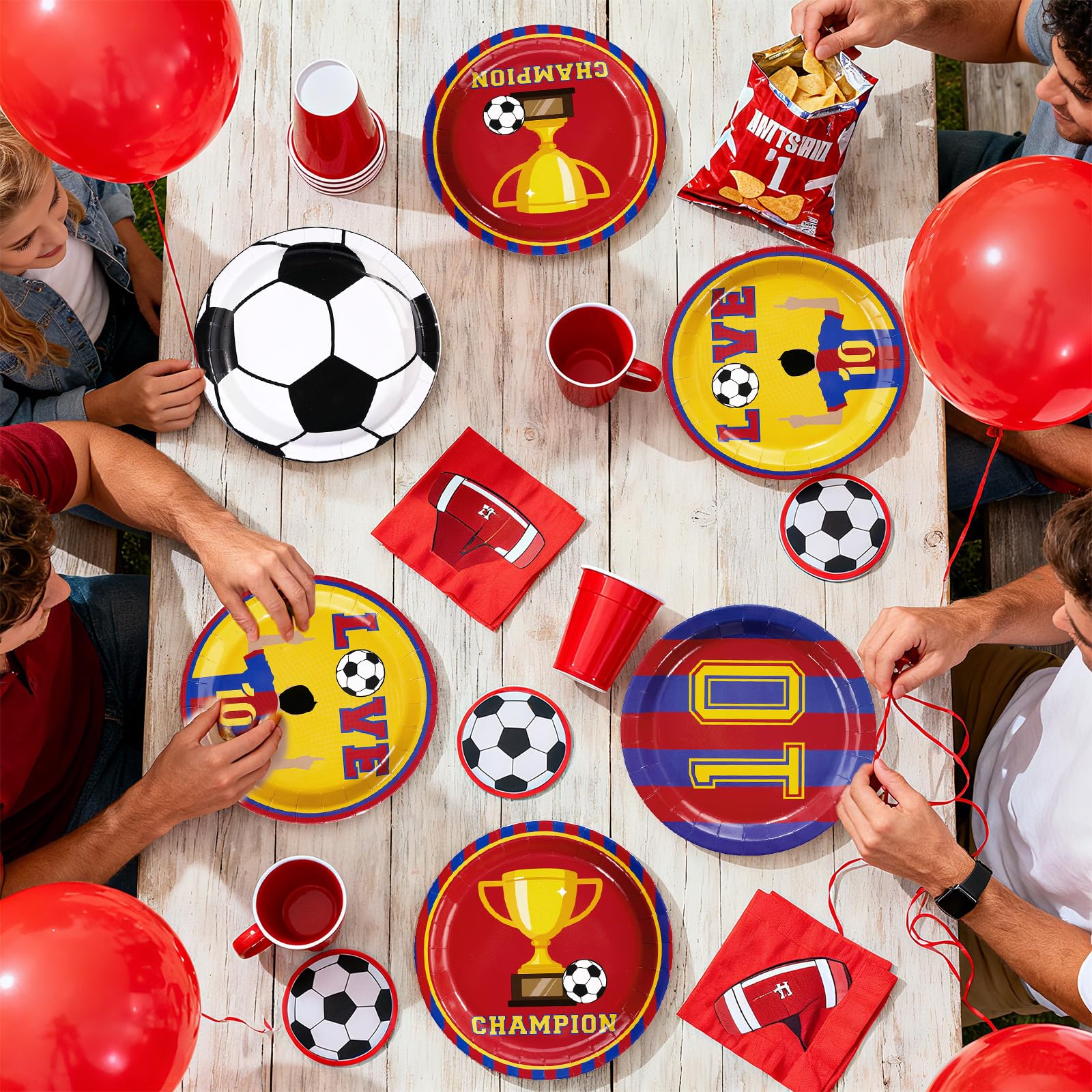 60 Pcs 9-inch Soccer Team Party Plates - Grencian