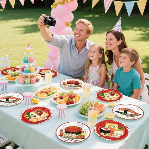 60 Pcs 9-inch Sushi Party Plates - Grencian