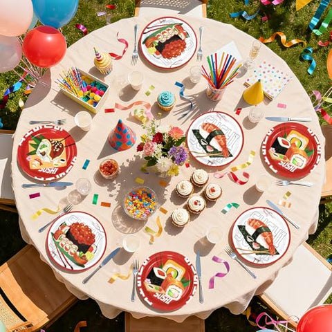 60 Pcs 9-inch Sushi Party Plates - Grencian
