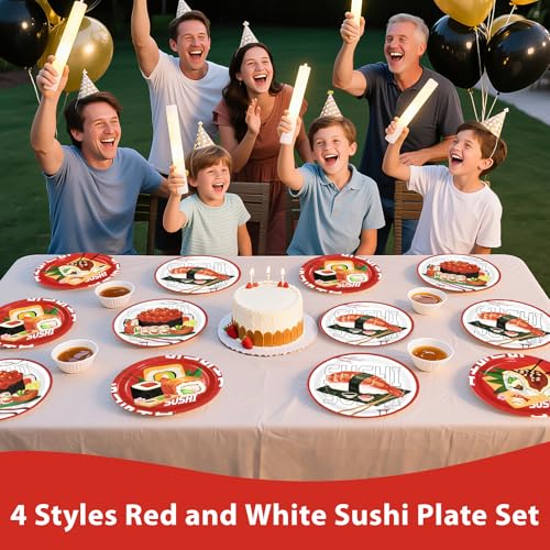 60 Pcs 9-inch Sushi Party Plates - Grencian