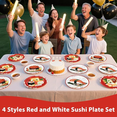 60 Pcs 9-inch Sushi Party Plates - Grencian