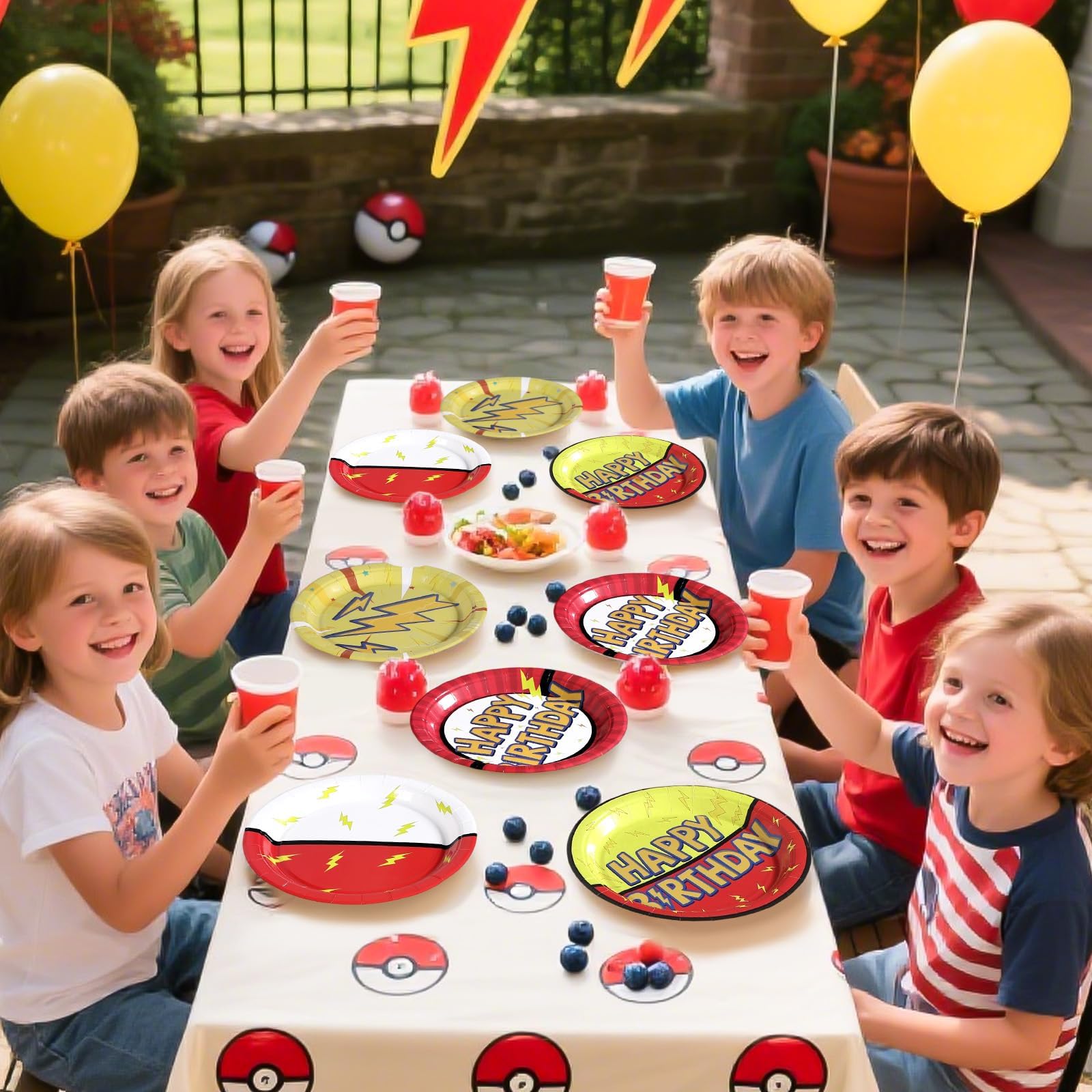 60 Pcs Anime Birthday Party Plates - Grencian