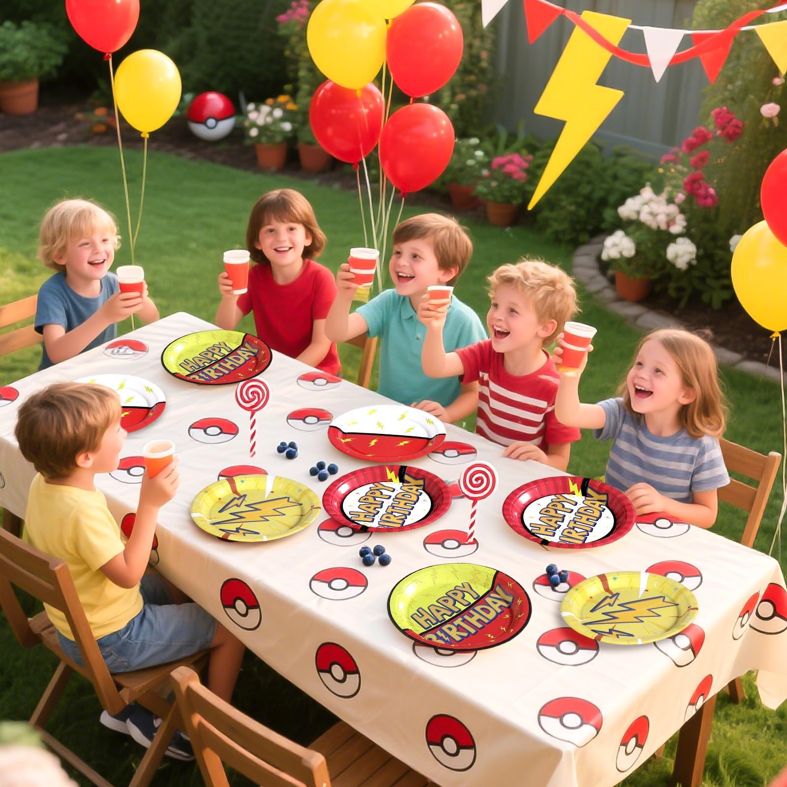 60 Pcs Anime Birthday Party Plates - Grencian